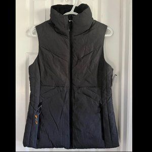 Champion Womens S Full Zip Up Sleeveless Mock Neck Vest Dark Heather Gray